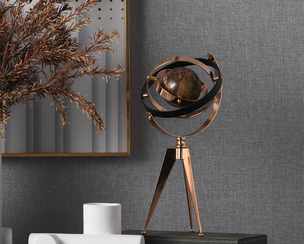 Globe de marbre créatif, artisanat moderne de luxe, ornements de bureau haut de gamme